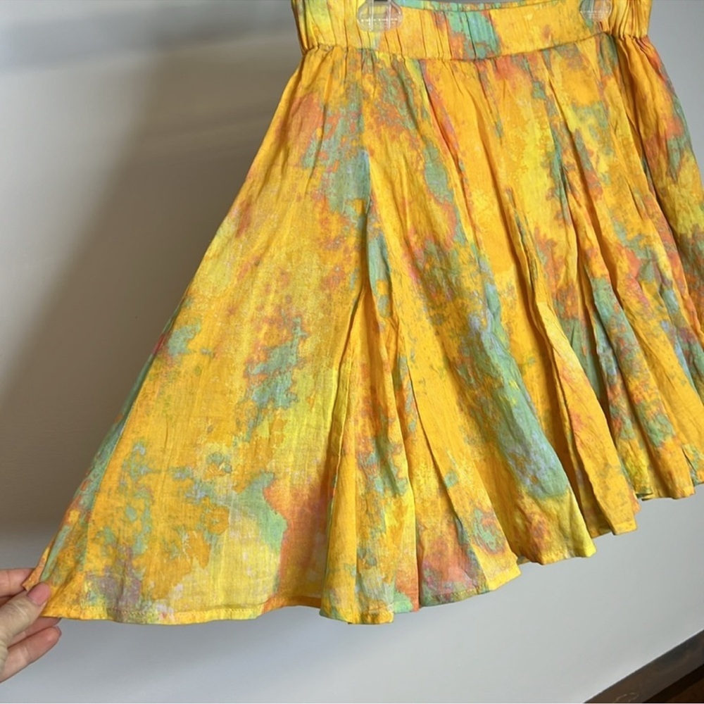 Free People Yellow Cotton Flowy Skirt- M - Picture 3 of 5